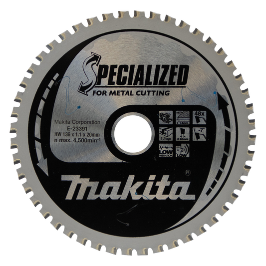 E-23391 Makita COLD METAL CUTTING TCT SAW BLADE 136mm x 20mm x 48T
